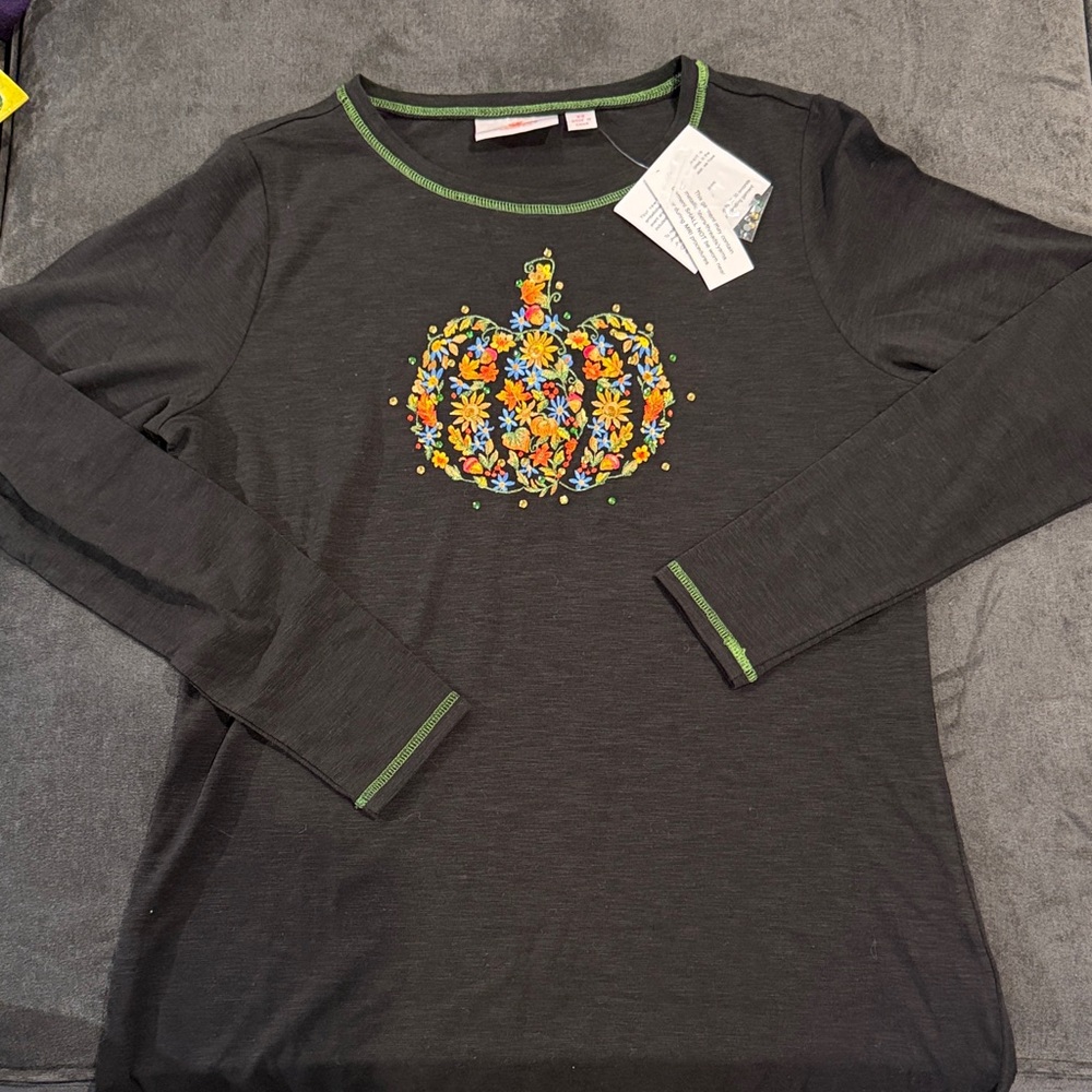 NWT Quacker Factory Pumpkin Top